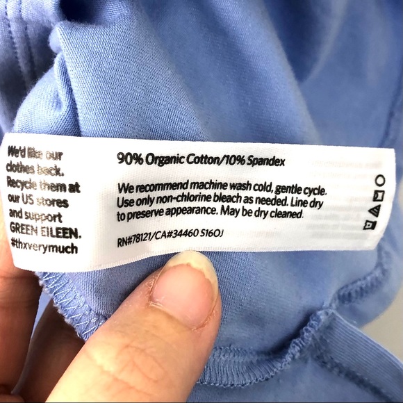 Eileen Fisher Organic Cotton Blend Tee Shirt Dress in Periwinkle Powder … - Picture 7 of 14